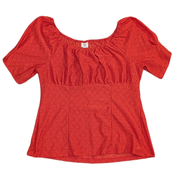 Wrapper Tops - 🌞 3/$15 - Wrapper Eyelet Milkmaid Puff Sleeve Blouse